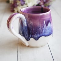 Image 5 of Beautifully Glazed Purple, Pink and White Pottery Mug, Made in USA