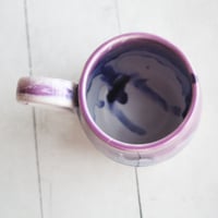 Image 9 of Beautifully Glazed Purple, Pink and White Pottery Mug, Made in USA