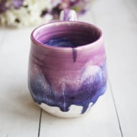 Image 6 of Beautifully Glazed Purple, Pink and White Pottery Mug, Made in USA