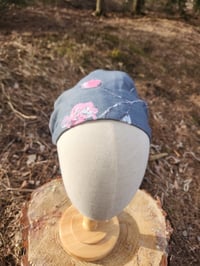 Image 3 of Linen Crown Cover in Slate with Peonies