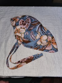 Image 2 of Linen Tichel in Blue Tropical 