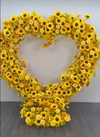 5D Sunflower Heart Backdrop