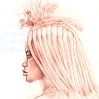 Image 3 of Original drawing - "Profil Himba" - Namibie - 48x68 cm