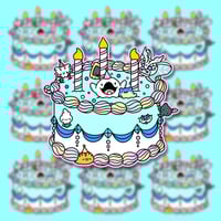 Ice Type Birthday Cake Holo Sticker