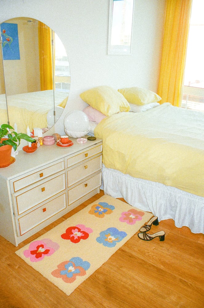 Image of Pansy rug (yellow) 60x120cm
