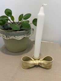 Image 1 of Ceramic Candlestick Holder from "KKS Keramik" Creme Color