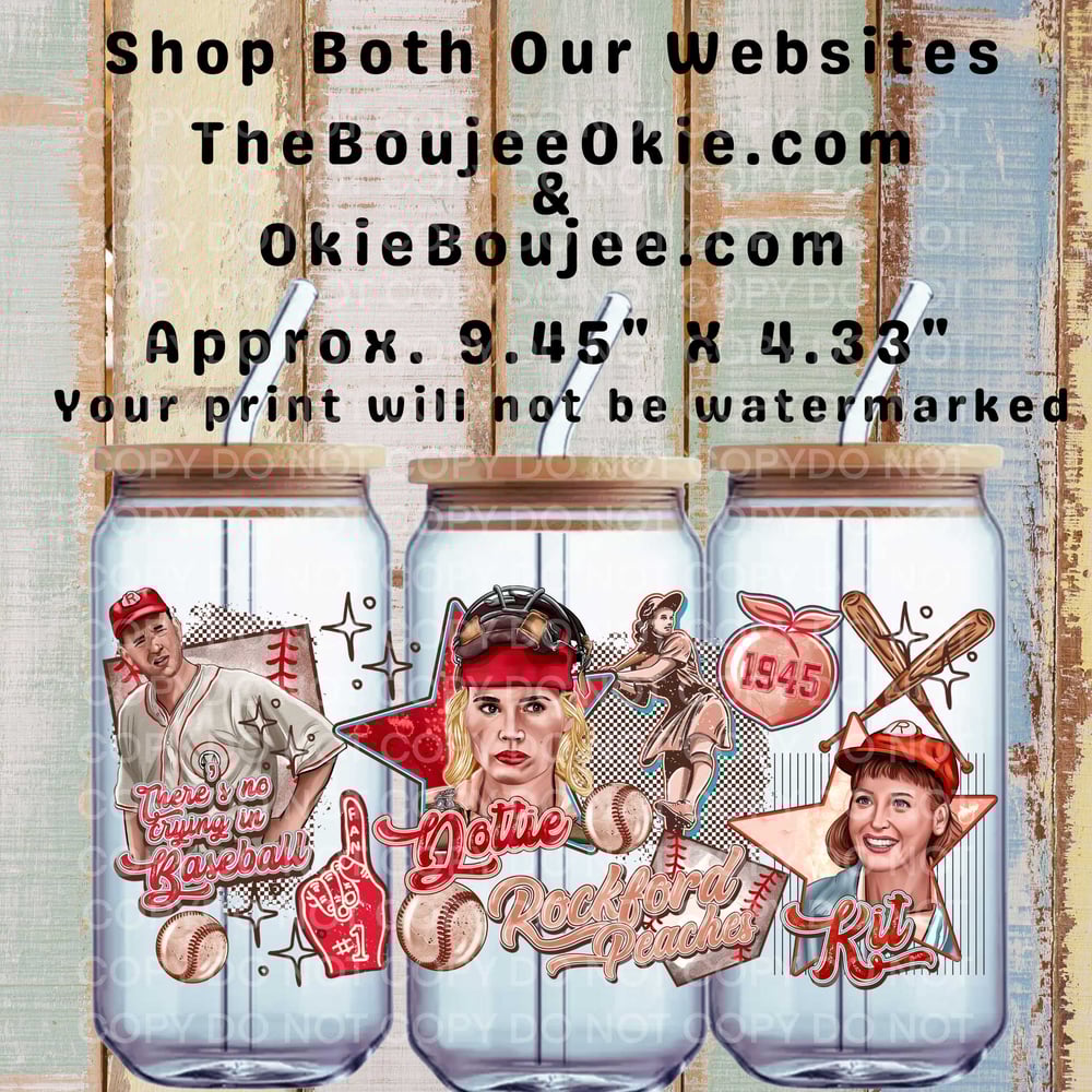 Image of A League Of Their Own Movie Rockford Peaches Double Sided Uv Dtf Wrap W0911