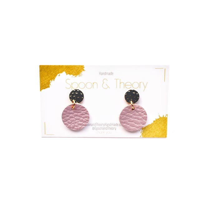 Lavender Leather Stud Earrings