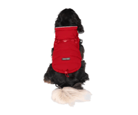 Image 1 of Harness Puffer Coat in Red - Canada Pooch 