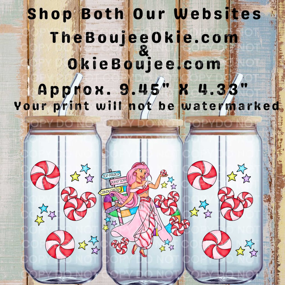 Image of Candyland Princess Jasmine Double Sided Uv Dtf Wrap W0619