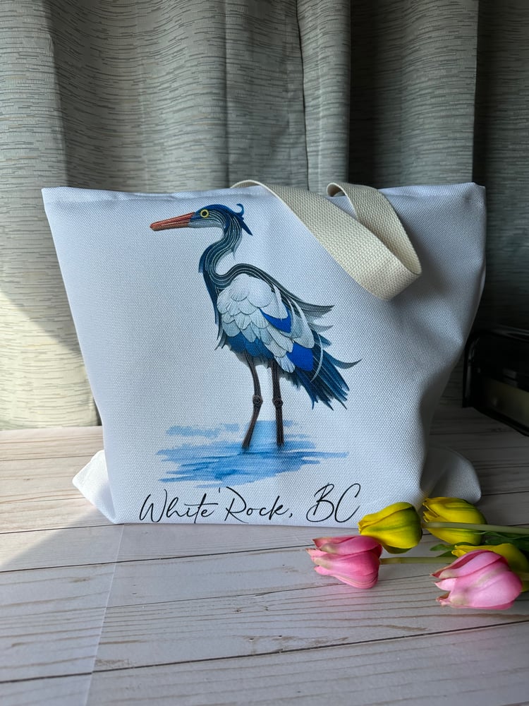 Image of BLUE HERON TOTE BAG