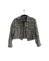ZARA TWEED CROPPED JACKET (M)