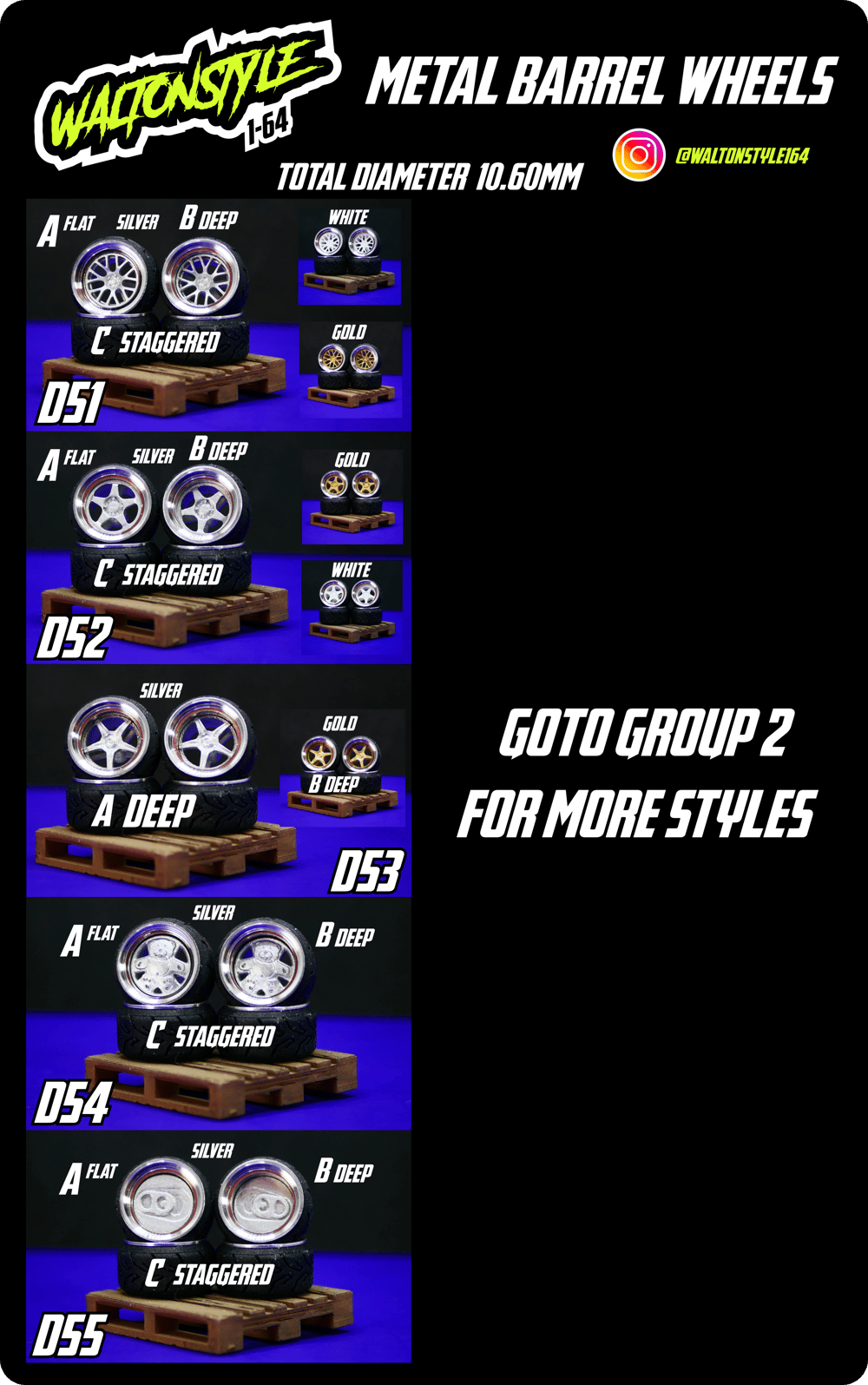 Metal Barrel wheels 