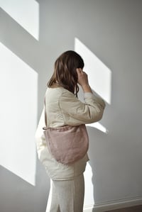 Image 1 of PAULA Oval Linen Crossbody Bag