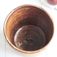 Image 9 of Large Rustic Utensil Holder with Raw Stone Texture, Handcrafted Kitchen Crock, Made in USA