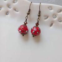 Image 1 of Wedding Cake Bead Earrings, Pierced or Clip On