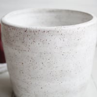 Image 10 of Large Utensil Holder in Matte White and Speckled Stoneware, Handmade Ceramic Kitchen Crock