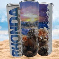 Seaside Serenity: Personalized Beach 20 Ounce Tumbler