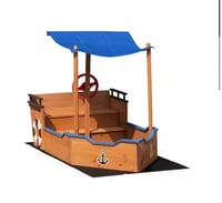 Image 2 of Hudson Pirate Ship Sandbox With Canopy