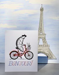 Image 1 of Bonjour! Letterpress Greeting Card (Blank)