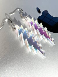 Image 4 of Holographic Mirror Grateful Dead 13-Point Bolt Earrings