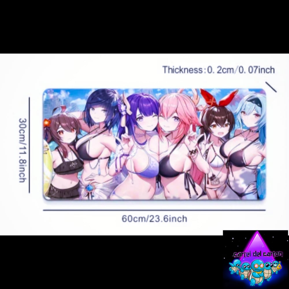 Image of Genshin Impact Summer Break high quality playmat.