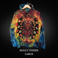 Image 1 of Ice Dyed Mandala Adult (Large) Unisex Hoodie