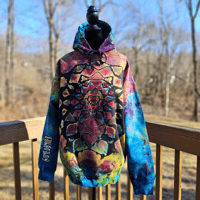 Image 3 of Ice Dyed Mandala Adult (Large) Unisex Hoodie