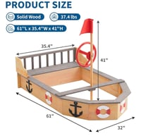 Image 2 of Winslow Wooden Pirate Sandbox