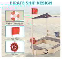 Image 3 of Winslow Pirate Sandbox With Canopy