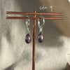 glass teardrop huggie hoop earrings