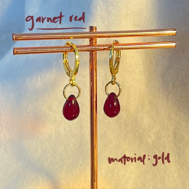 raindrop teardrop gold/silver huggie hoop earrings