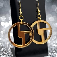 Image 4 of Gold Mirror Disco Biscuits Earrings