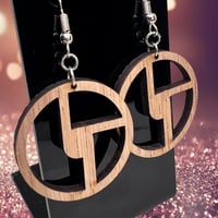 Image 4 of Wood Disco Biscuits Earrings
