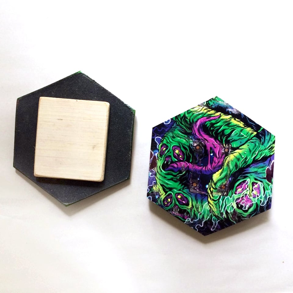 Image of Peel and Stick Skateboard Tiles. 7"x 7" Hex or Square