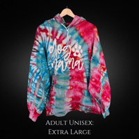 Image 1 of Ice Dyed Red & Blue Side Spiral Adult (XL) Hoodie