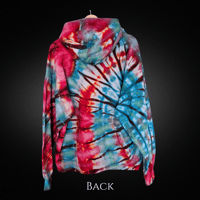 Image 2 of Ice Dyed Red & Blue Side Spiral Adult (XL) Hoodie