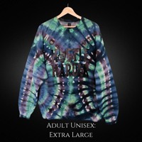 Image 1 of Blue Ice Dyed Double Fanfold Adult (XL) Unisex Sweatshirt