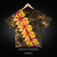 Image 1 of Yellow & Green Klink X Pattern Tie Dye Adult (Lrg) Unisex T-shirt