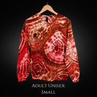 Image 1 of Red Geode Ice Dyed Adult (Sml) Unisex Sweatshirt