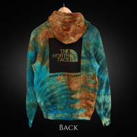 Image 2 of Blue & Brown Ice Dyed Adult (Sml) Unisex Hoodie