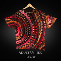 Image 1 of Ice Dyed Red & Brown  Adult (Lrg) Unisex T-Shirt