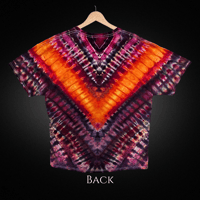 Image 2 of Ice Dyed Purple & Orange V-Pattern Adult (XL) Unisex T-shirt