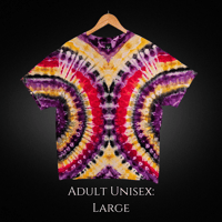 Image 1 of Ice Dyed Yellow Pink & Purple Adult (Lrg) Unisex T-shirt