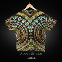 Image 1 of Ice Dyed Brown & Green Adult (Lrg) Unisex T-shirt