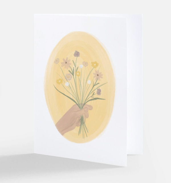 Image of Hand with Flowers - Illustrated Greeting Card 