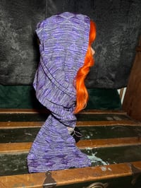Image 1 of Purple & Black Diamond Sparkly Checkered Scarf 