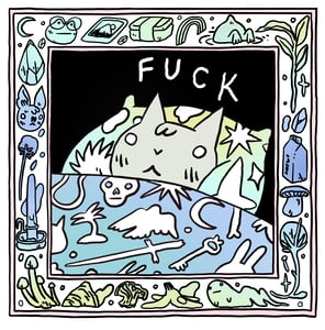 Image of Cussing Cat in Bed Mini-Poster