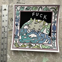 Image 4 of Cussing Cat in Bed Mini-Poster