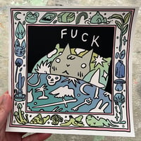 Image 5 of Cussing Cat in Bed Mini-Poster